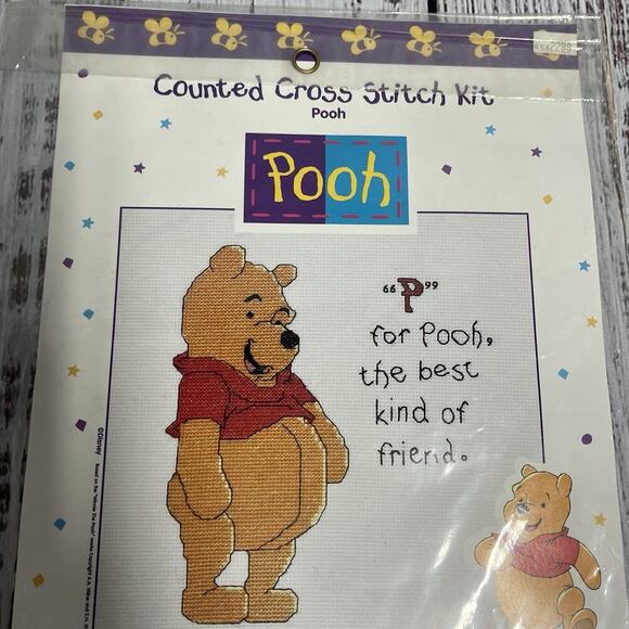 Vintage Disney's Winnie the Pooh Cross Stitch Kit P for Pooh Best Friend #34003 - Picture 2 of 5